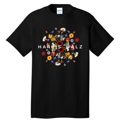 Harris Walz Flower Mandala Central Bloom Tall T-Shirt