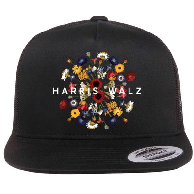 Harris Walz Flower Mandala Central Bloom Flatbill Hat