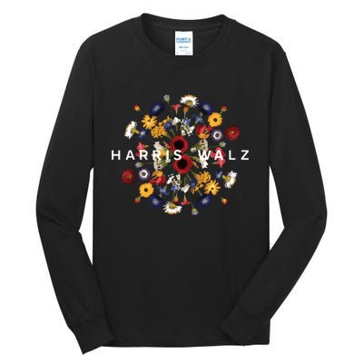 Harris Walz Flower Mandala Central Bloom Tall Long Sleeve T-Shirt