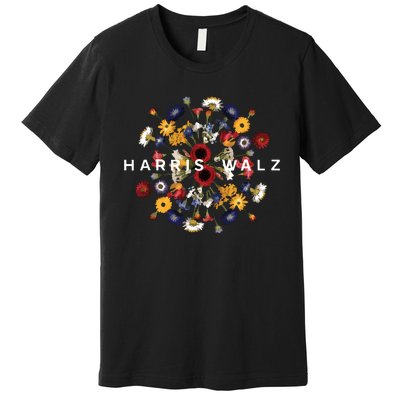 Harris Walz Flower Mandala Central Bloom Premium T-Shirt