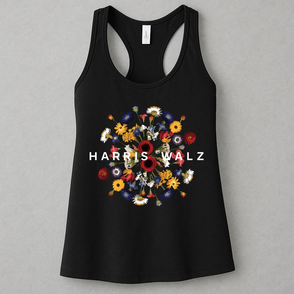 Harris Walz Flower Mandala Central Bloom Womens Tank Top