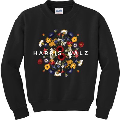 Harris Walz Flower Mandala Central Bloom Kids Sweatshirt