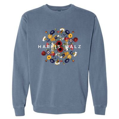 Harris Walz Flower Mandala Central Bloom Garment-Dyed Sweatshirt