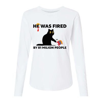 He Was Fired By 81 Million People Kamala President 2024 Womens Cotton Relaxed Long Sleeve T-Shirt