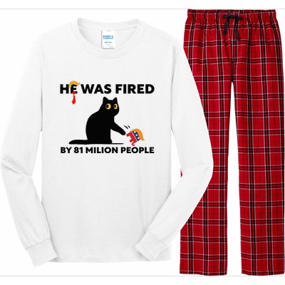 He Was Fired By 81 Million People Kamala President 2024 Long Sleeve Pajama Set