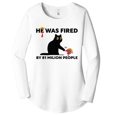 He Was Fired By 81 Million People Kamala President 2024 Women's Perfect Tri Tunic Long Sleeve Shirt