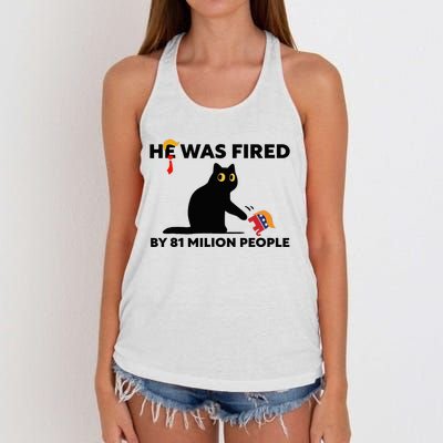 He Was Fired By 81 Million People Kamala President 2024 Women's Knotted Racerback Tank