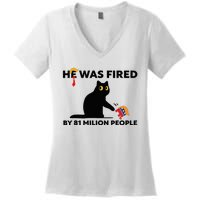 He Was Fired By 81 Million People Kamala President 2024 Women's V-Neck T-Shirt