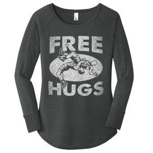 Hilarious Wrestling Fans Embrace the Free Hugs! Women's Perfect Tri Tunic Long Sleeve Shirt