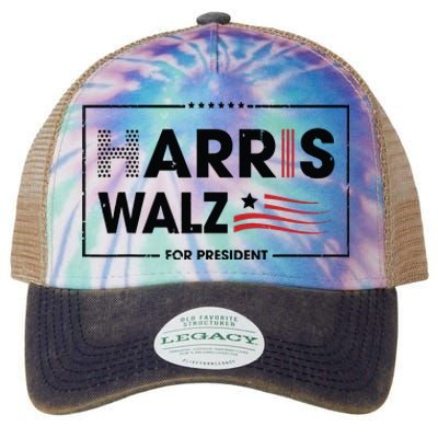 Harris Walz For President 2024 Kamala Harris Presidential Legacy Tie Dye Trucker Hat