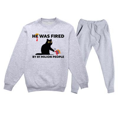 He Was Fired By 81 Million People Kamala President 2024 Premium Crewneck Sweatsuit Set