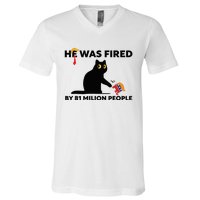 He Was Fired By 81 Million People Kamala President 2024 V-Neck T-Shirt