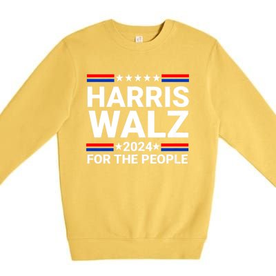 Harris Walz For The People 2024 Kamala Harris Tim Walz Waltz Premium Crewneck Sweatshirt