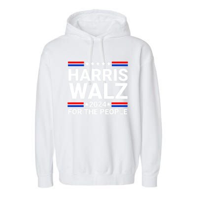 Harris Walz For The People 2024 Kamala Harris Tim Walz Waltz Garment-Dyed Fleece Hoodie