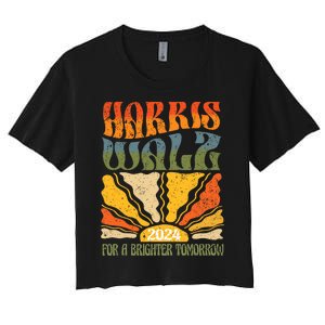 Harris Waltz For A Brighter Tomorrow Kamala Harris Waltz Women's Crop Top Tee