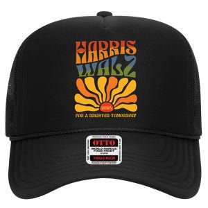 Harris Waltz For A Brighter Tomorrow Boho Aesthetic High Crown Mesh Back Trucker Hat