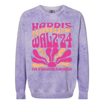 Harris Waltz For A Brighter Tomorrow Kamala Harris Waltz Colorblast Crewneck Sweatshirt