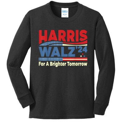 Harris Waltz For A Brighter Tomorrow Kamala Harris Waltz Kids Long Sleeve Shirt