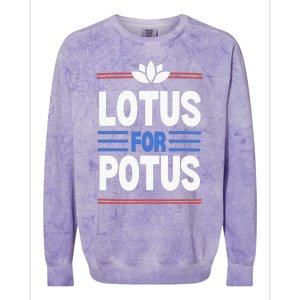 Harris Walz For Presiden Lotus For Potus Colorblast Crewneck Sweatshirt