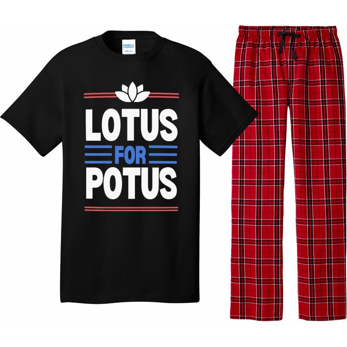 Harris Walz For Presiden Lotus For Potus Pajama Set