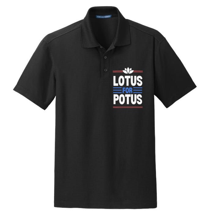 Harris Walz For Presiden Lotus For Potus Dry Zone Grid Polo