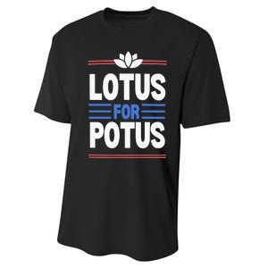 Harris Walz For Presiden Lotus For Potus Performance Sprint T-Shirt