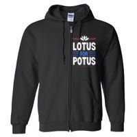 Harris Walz For Presiden Lotus For Potus Full Zip Hoodie