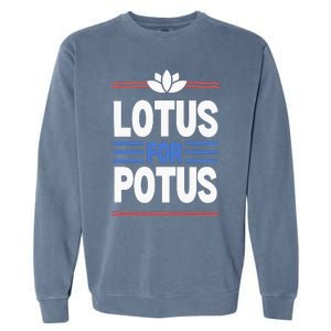 Harris Walz For Presiden Lotus For Potus Garment-Dyed Sweatshirt