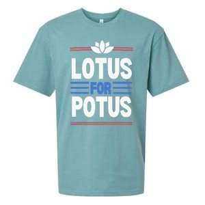 Harris Walz For Presiden Lotus For Potus Sueded Cloud Jersey T-Shirt