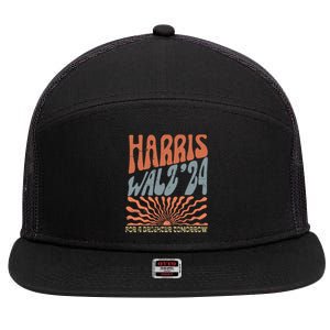 Harris Waltz For A Brighter Tomorrow Kamala Harris Waltz 7 Panel Mesh Trucker Snapback Hat