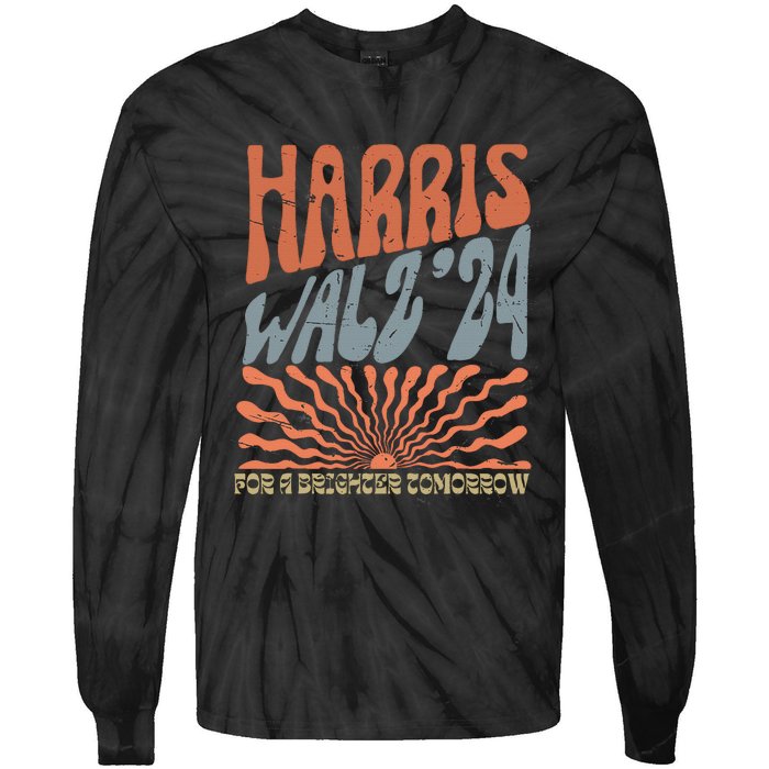 Harris Waltz For A Brighter Tomorrow Kamala Harris Waltz Tie-Dye Long Sleeve Shirt