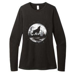 Howling Wolf For Funny Animal Wolf And Moon Womens CVC Long Sleeve Shirt