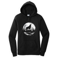 Howling Wolf For Funny Animal Wolf And Moon Women's Pullover Hoodie