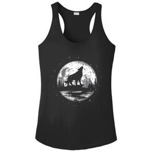 Howling Wolf For Funny Animal Wolf And Moon Ladies PosiCharge Competitor Racerback Tank