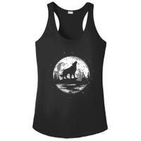 Howling Wolf For Funny Animal Wolf And Moon Ladies PosiCharge Competitor Racerback Tank