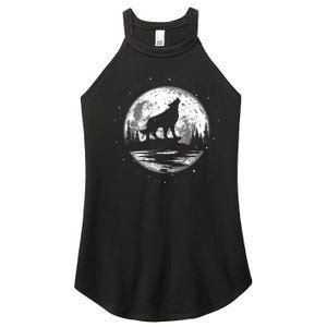 Howling Wolf For Funny Animal Wolf And Moon Women's Perfect Tri Rocker Tank