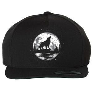 Howling Wolf For Funny Animal Wolf And Moon Wool Snapback Cap