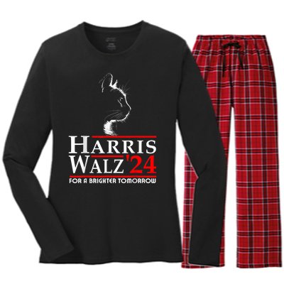 Harris Waltz For A Brighter Tomorrow Kamala Harris Waltz Women's Long Sleeve Flannel Pajama Set 