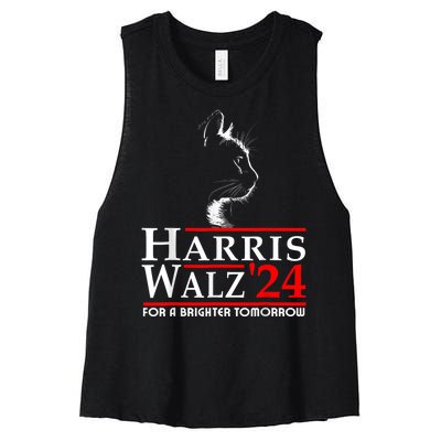 Harris Waltz For A Brighter Tomorrow Kamala Harris Waltz Women's Racerback Cropped Tank