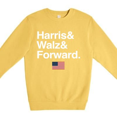 Harris Walz Forward 2024 Support Us Flag Gift Premium Crewneck Sweatshirt