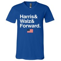 Harris Walz Forward 2024 Support Us Flag Gift V-Neck T-Shirt