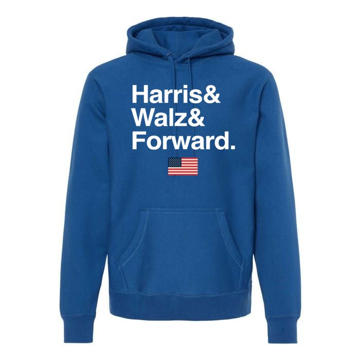 Harris Walz Forward 2024 Support Us Flag Gift Premium Hoodie