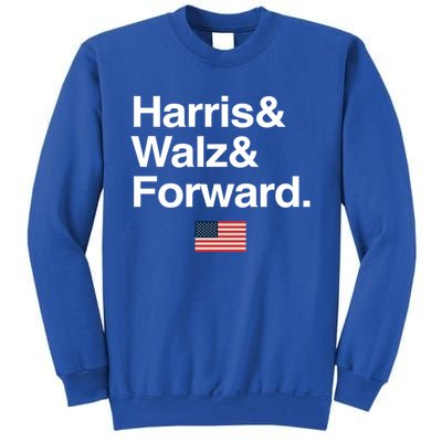 Harris Walz Forward 2024 Support Us Flag Gift Tall Sweatshirt