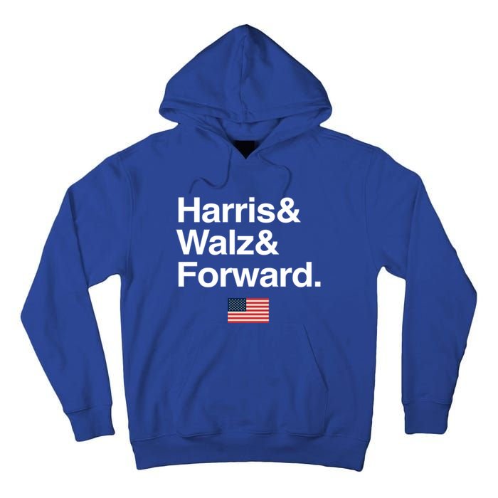 Harris Walz Forward 2024 Support Us Flag Gift Tall Hoodie