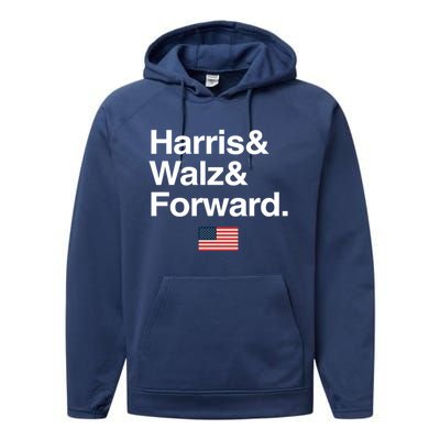 Harris Walz Forward 2024 Support Us Flag Gift Performance Fleece Hoodie