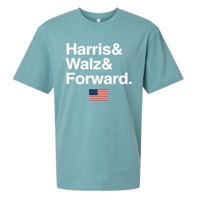 Harris Walz Forward 2024 Support Us Flag Gift Sueded Cloud Jersey T-Shirt