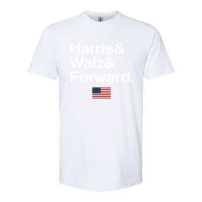 Harris Walz Forward 2024 Support Us Flag Gift Softstyle CVC T-Shirt