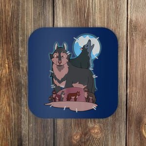 Hunter's Wolf Funny Owl Costume HouseKid Friends Family Coaster