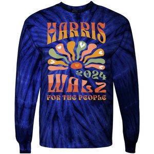 Harris Walz For The People Harris Walz 2024 Tie-Dye Long Sleeve Shirt