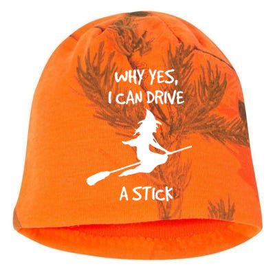 Halloween Witch Funny Why Yes I Can Drive A Stick Gift Kati - Camo Knit Beanie